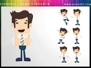 10 Gruppen von Comic-Arbeitsplatzfiguren PPT-Vignette