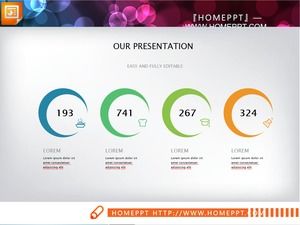 40-kolorowe płaskie ogólne wykresy PPT