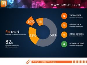13 gráficos circulares PPT planos