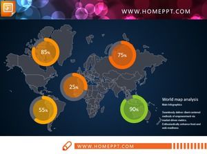 Ilustraciones de PPT del mapa mundial