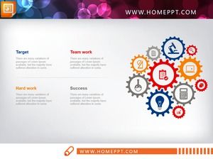 Téléchargement gratuit du tableau PPT de cinq couleurs assorties