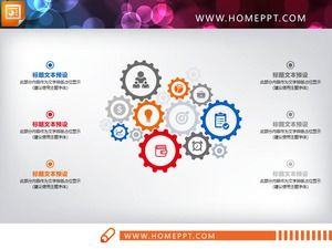 Un conjunto de 15 PPT gráfico de enlace de engranaje