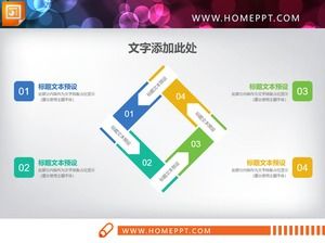 5 square side by side PPT charts