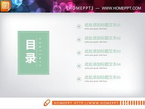 Fresca y elegante colección de cuadros PPT de color rojo y verde