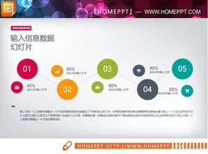 Warna dot lima data item hubungan asosiasi grafik PPT