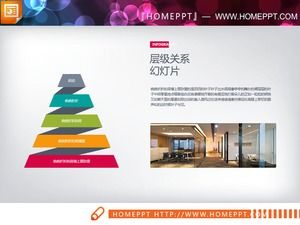 PPT chart with pyramidal hierarchical relationship of pictures