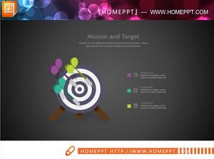 Five darts hit the bullseye PPT chart