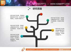 三个创意树PPT图表