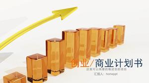 Szablon PPT planu finansowania biznesu z metalową strzałką tekstury tła