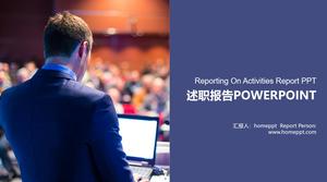 Fioletowy europejski i amerykański szablon PPT do osobistego raportu ofertowego