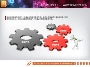 Rote und schwarze dreidimensionale Mikro-PPT-Tabelle für Zahnradgestänge