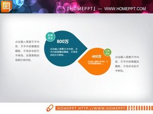 Grünes orangefarbenes Kollokations-PPT-Diagramm der flachen Konfliktbeziehung