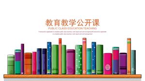 Istruzione del fondo del libro del fumetto che insegna al modello aperto della classe PPT