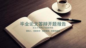 記事本背景畢業論文開題報告的PPT模板