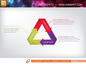 แผนภูมิสามเหลี่ยมความสัมพันธ์ลูกศรสามรอบแผนภูมิ PPT