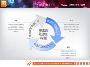 مخطط دورة التدرج الأزرق والأبيض لعلاقة PPT