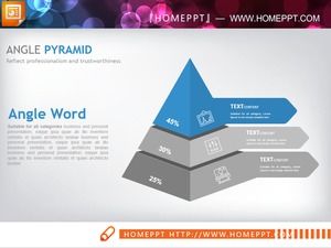 Синий и серый с деловым стилем иерархических отношений PPT диаграмма