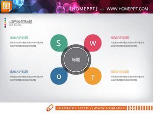 彩色平面swot分析图