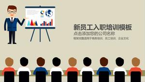 Nowy szablon szkolenia wprowadzającego PPT dla pracowników z tłem postaci z kreskówek do pobrania za darmo