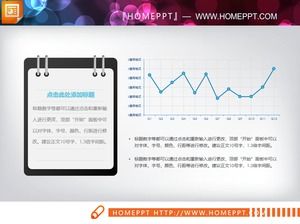 Graphique en courbes PPT illustré par une étiquette bleue