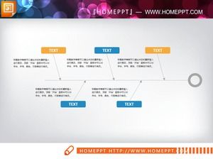 Три цветные и краткие диаграммы рыбьих костей PPT