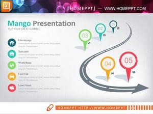 Flecha PPT da seta da distância à quase colorida