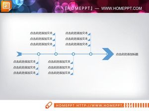 Diagrama de espinha de peixe simples azul PPT