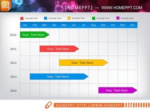 彩色英语12月工作进度PPT甘特图