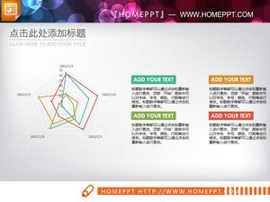 Tiga warna grafik radar PPT datar