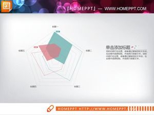 Grafik radar PPT merah dan hijau yang indah