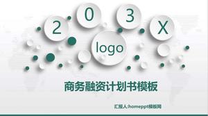 Modèle PPT de plan de financement d'entreprise de style tridimensionnel micro vert