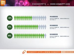 Gráfico de barras do personagem ícone estilo PPT