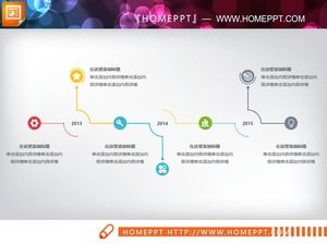 三色简约PPT时间线