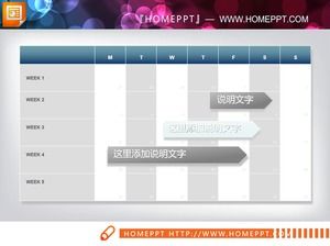 三个表格样式的PPT时间轴