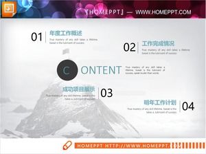 Resumo de trabalho plano azul elegante Download do pacote de gráfico PPT