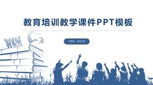 Modello ppt del rapporto di sintesi del lavoro di istruzione dell'insegnamento del courseware blu accademico