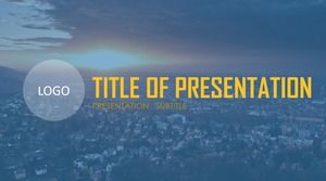 Plano de resumo de negócios estilo europeu e americano colorido plano geral modelo de ppt