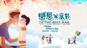 Dad is a sail, accompany me on the voyage-Thanksgiving father's day ppt template