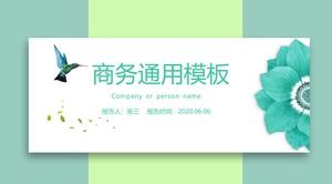 Kartenstil UI kleine frische grüne literarische Art Business General Ppt Vorlage