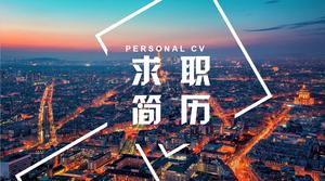 Template PPT resume pekerjaan gaya Eropa dan Amerika