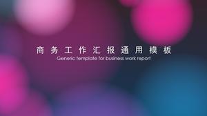 Atmosfera di moda colorato blu viola interfaccia utente dinamica modello di rapporto di lavoro aziendale in stile IOS PPT