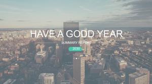 Modelo PPT de relatório de trabalho de negócios simples de cidades europeias e americanas