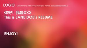 Modèle PPT de CV personnel de style IOS brumeux rouge