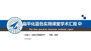 Unduhan PPT laporan akademik kelas praktis berwarna biru datar