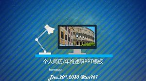 Blauer dynamischer persönlicher Lebenslauf PPT-Vorlagen-Download