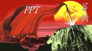 The sword is out of the sheath Huashan on the sword slide template download