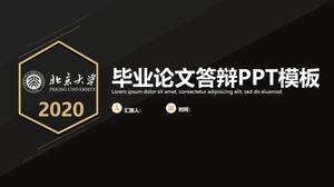 Schwarze Gold einfache Linien geometrische Stil These Verteidigung allgemeine ppt Vorlage