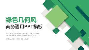 Modelo de ppt universal estilo quadrado geométrico verde pequeno fresco