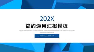 低三角形背景簡單藍色業務報告通用ppt模板