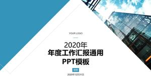 الأعمال المسطحة الزرقاء نمط هندسي تقرير العمل قالب ppt